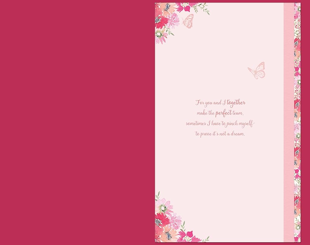 Floral Heart Lovely Fiancée Luxury Handmade 3D Effect Valentine's Day Card