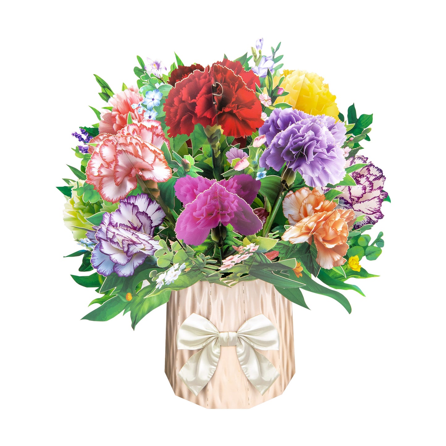 Elegant Carnation Bouquet Gift Design 3D Pop Up Card