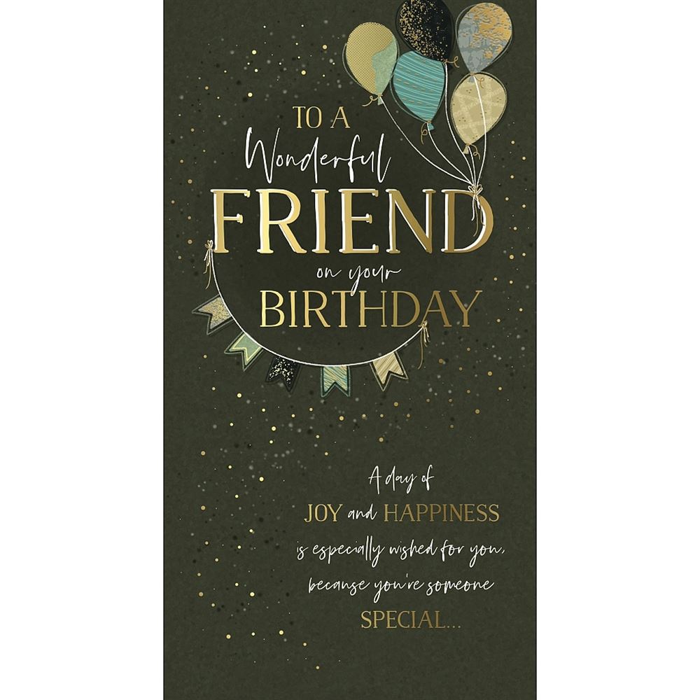 Balloon Design Friend Birthday Card