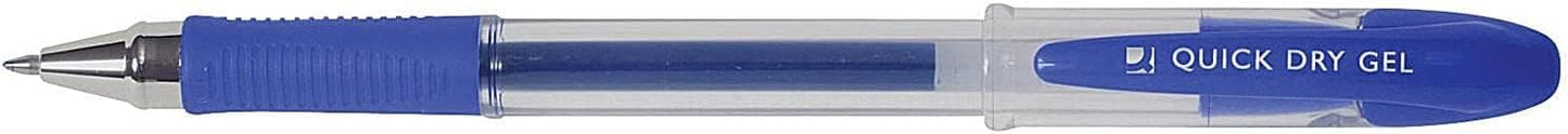 Pack of 12 Quick Dry Medium Blue Gel Pens