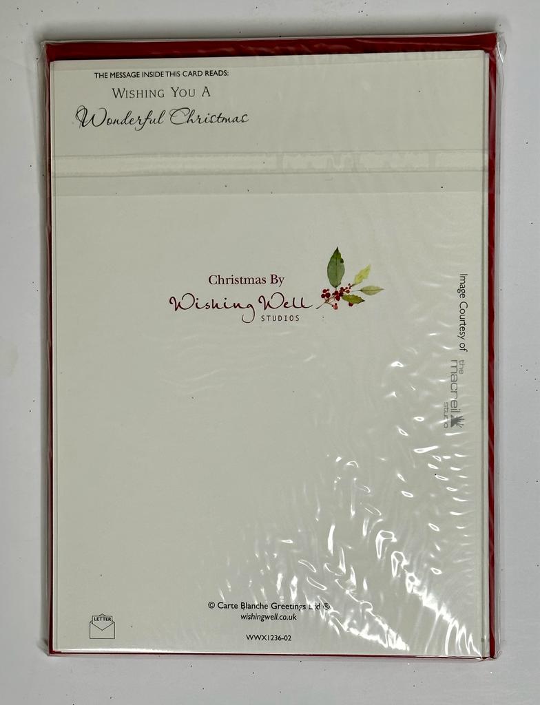 Pack of 24 x 6 Traditional Xmas Holly Wreath Christmas 144 cards