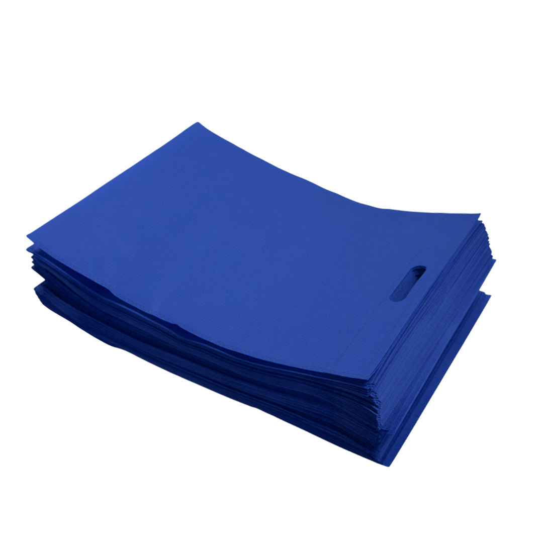 Pack of 25 Blue Coloured 35x25cm Non-Woven Patch Handle Bags