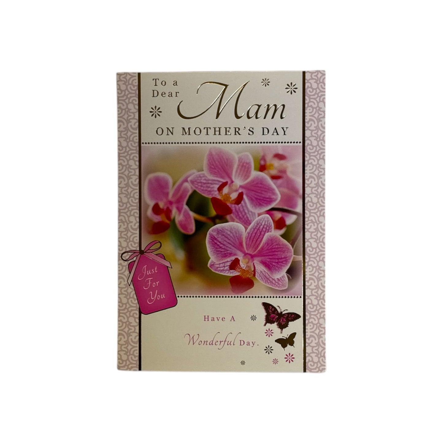 To a Dear Mam Pink Orchid Flowers Design Mother's Day Card
