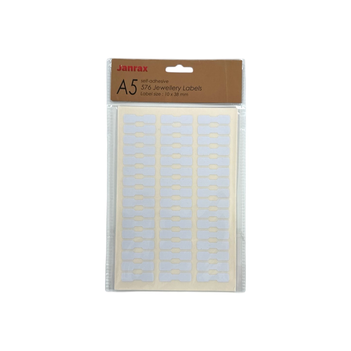 Pack of 6912 White Jewellery Labels 10x38mm