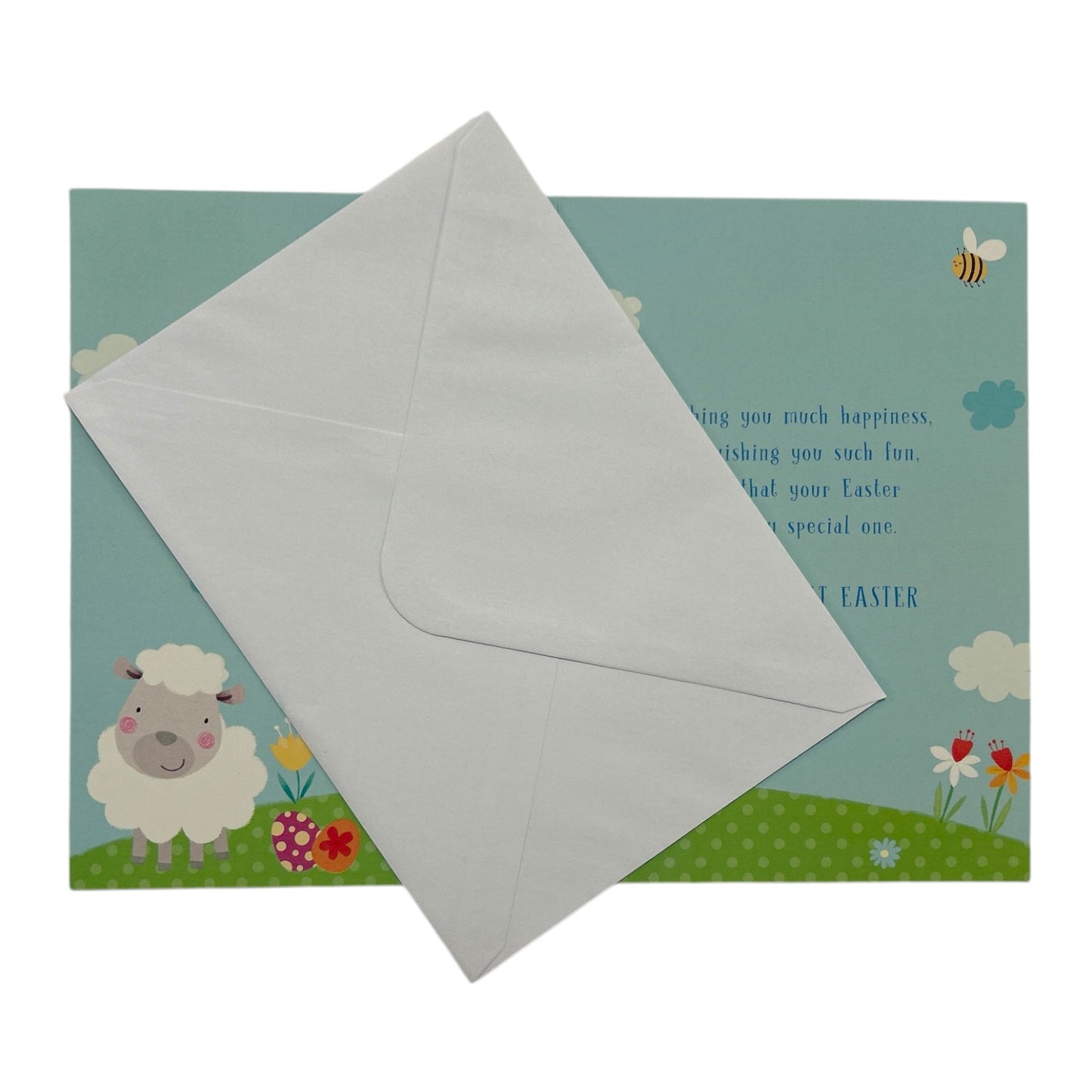 Cute Lamb with Bees Design Open Easter Card