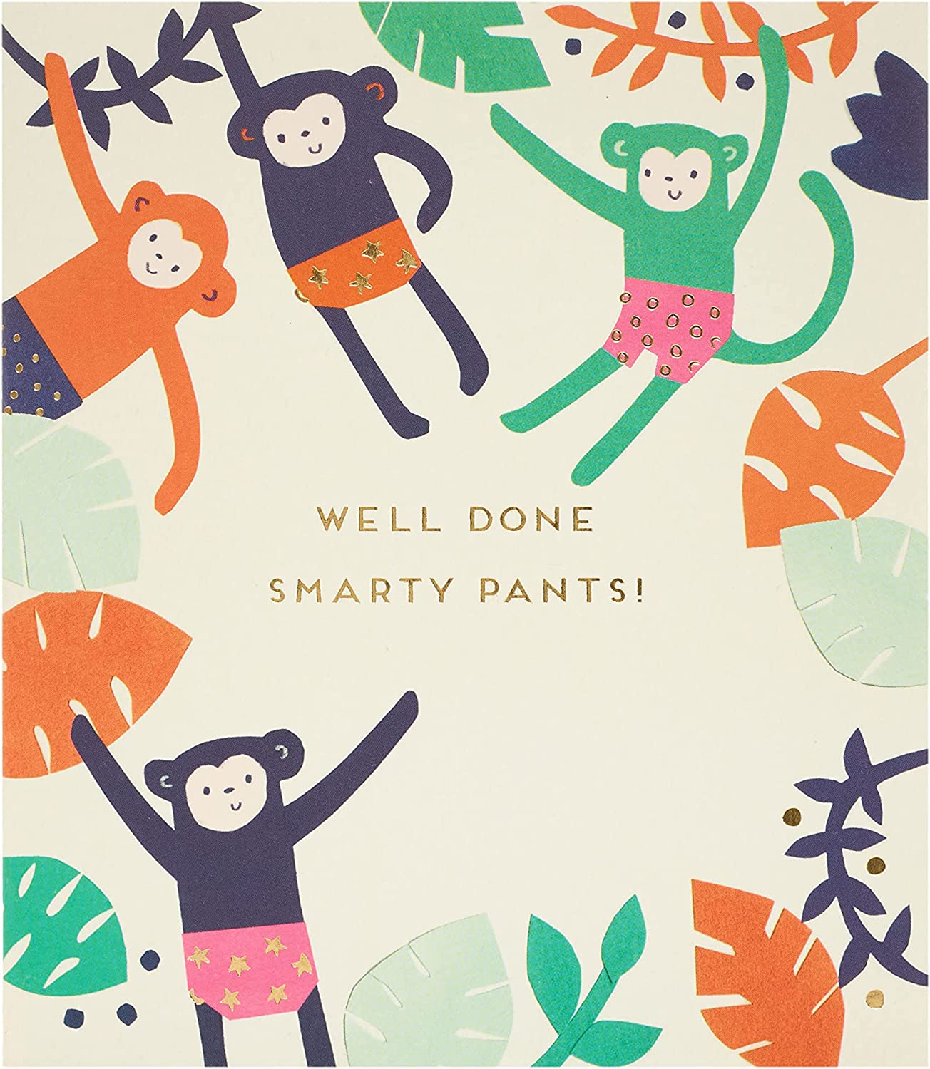 Well Done Smarty Pants! Monkey Congratulations Card