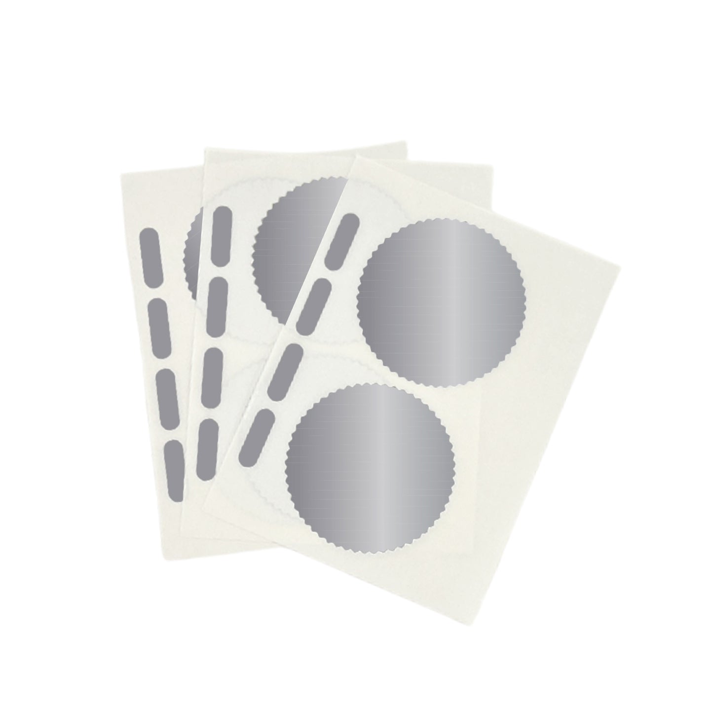 Pack of 72 Silver Foil Company Seals Labels 50mm