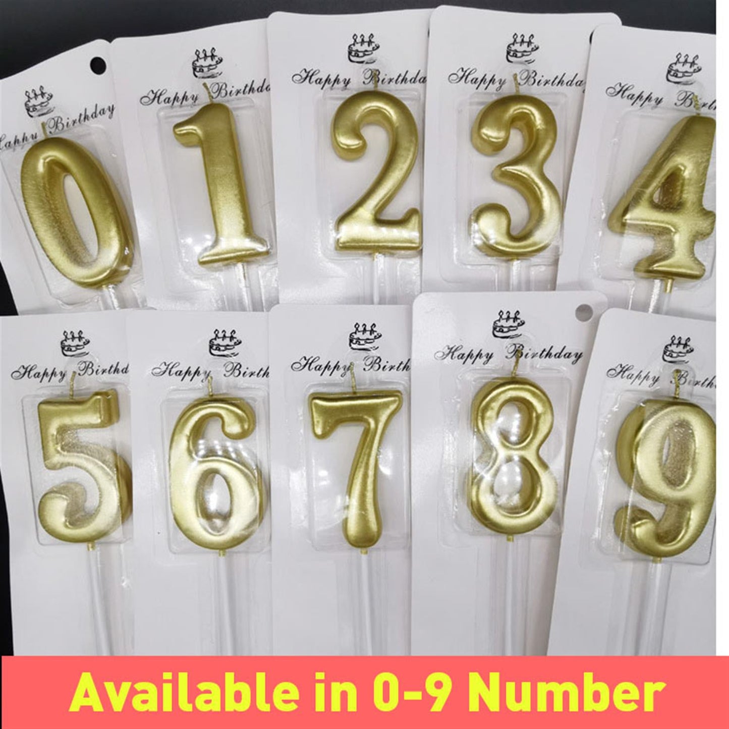 5 Number Gold Candle For Birthday Party - Cake Topper for Kids & Adults