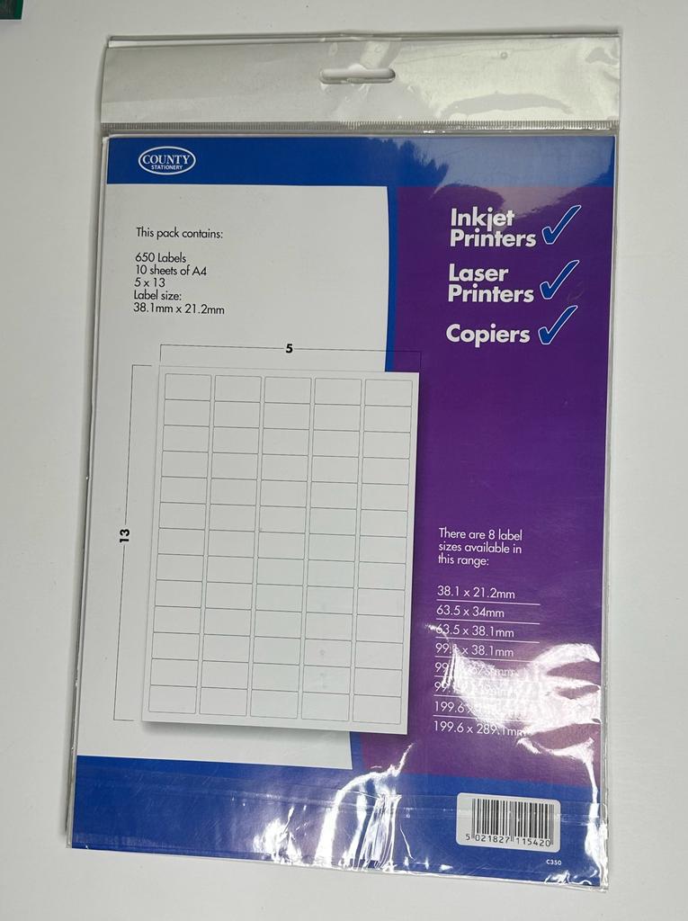 Pack of 650 Multipurpose Labels