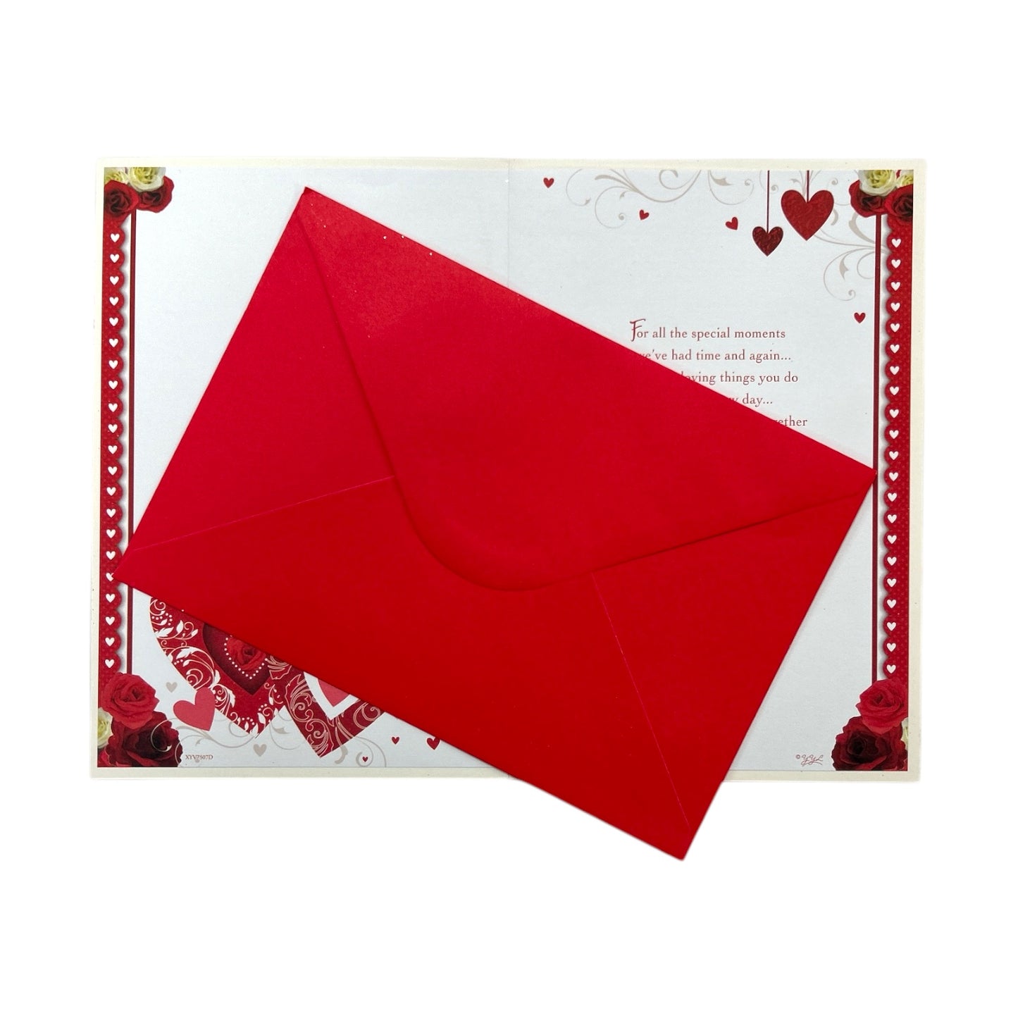 Love To My Wife Red And Gold Hearts Valentine's Day Card