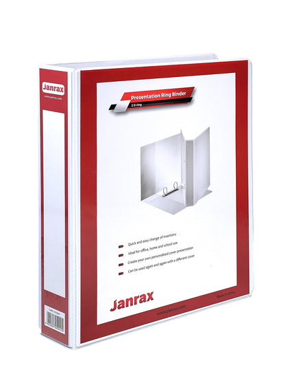 A4 White 2.5” (63mm) Presentation 2D Ring Binder with Fully Customisable Covers