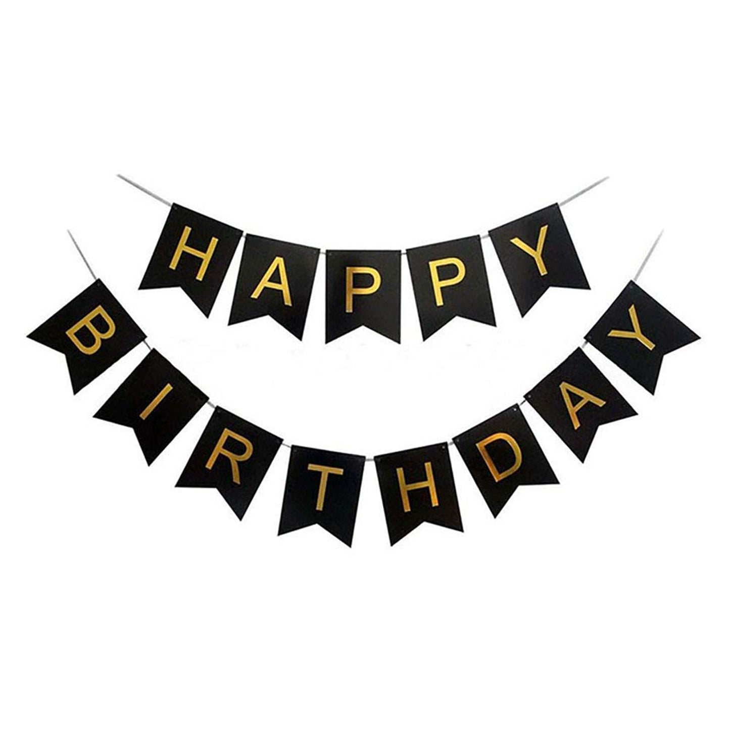 Happy Birthday Party Banner Black