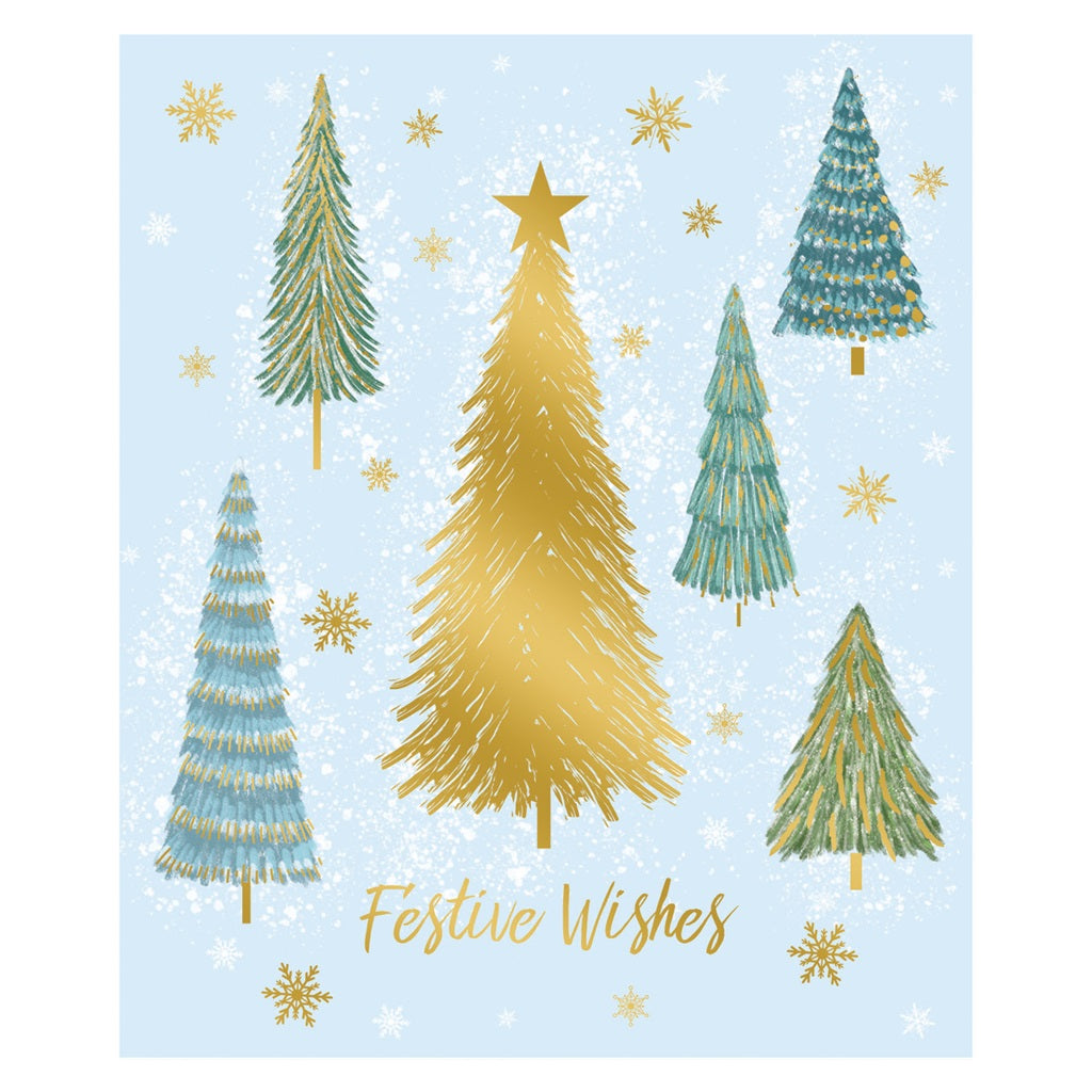 Pack of 15 Portrait Tree Christmas Cards