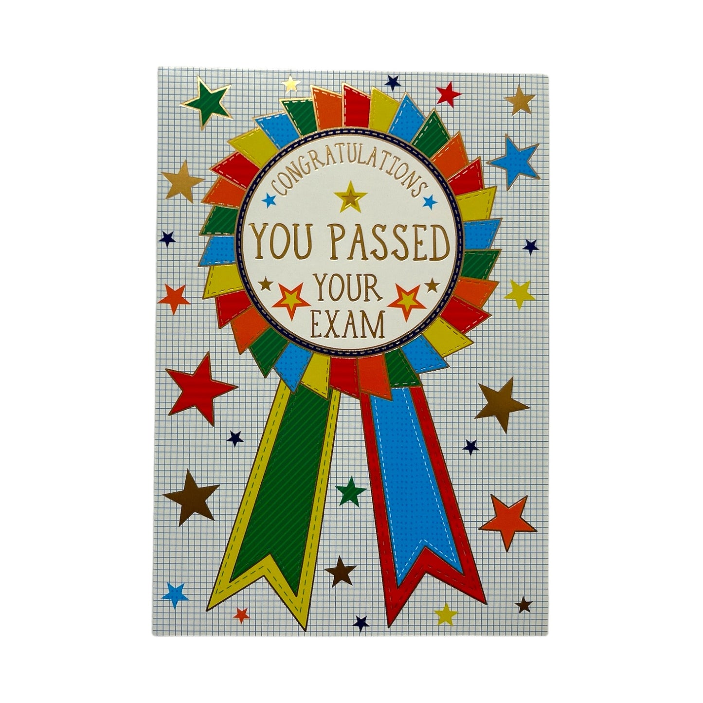 Well Done On Passing Your Exams Rosette Design Congratulations Card