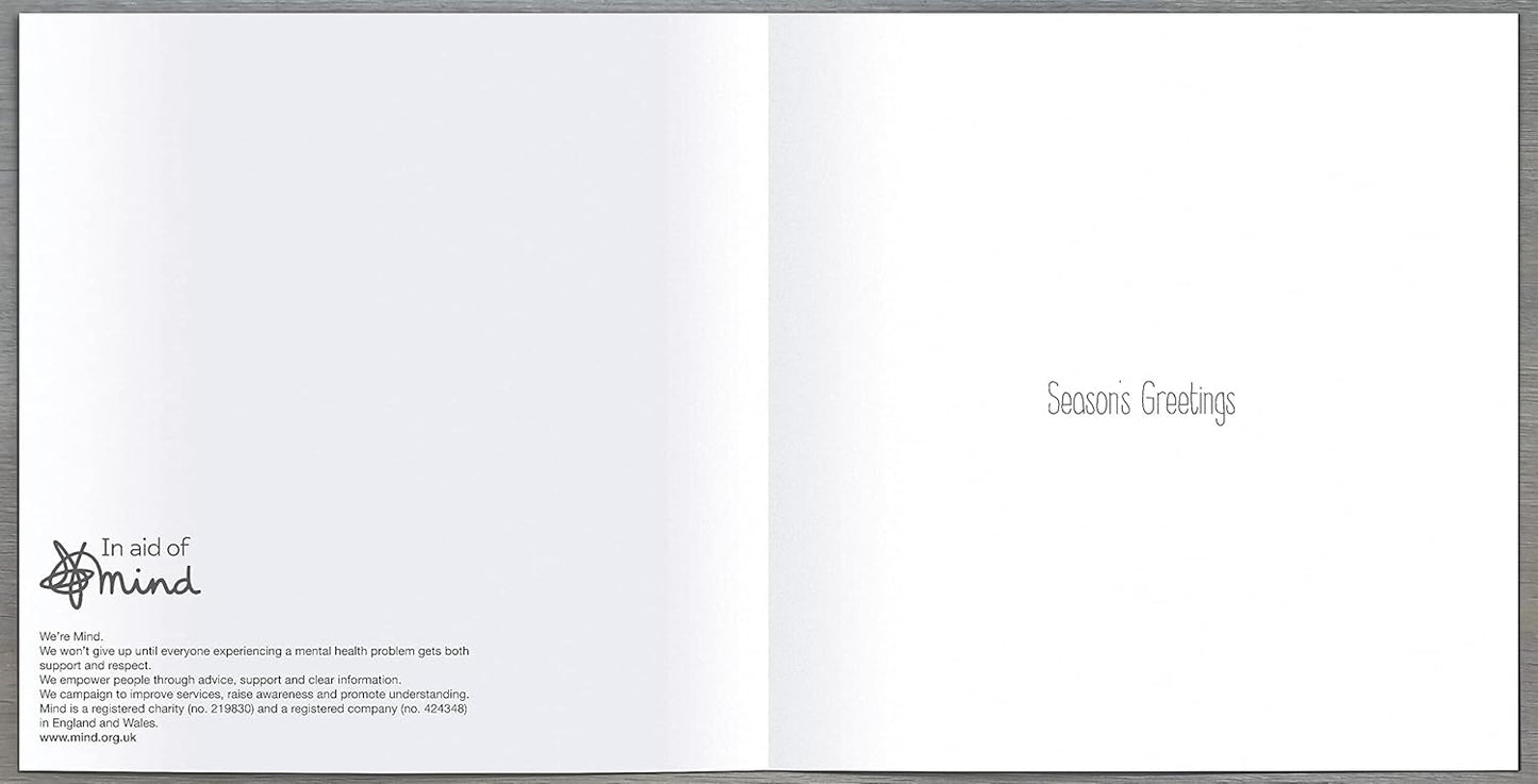 Pack of 8 Majestic Snowy Stag In Aid Of Mind Charity Christmas Cards