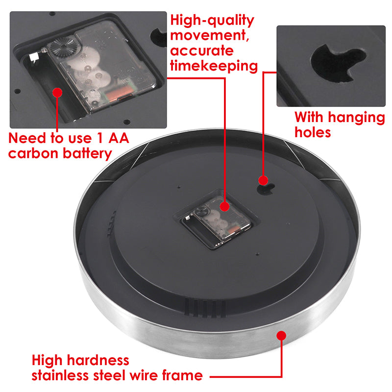 12" Metal Shell Quartz Clock