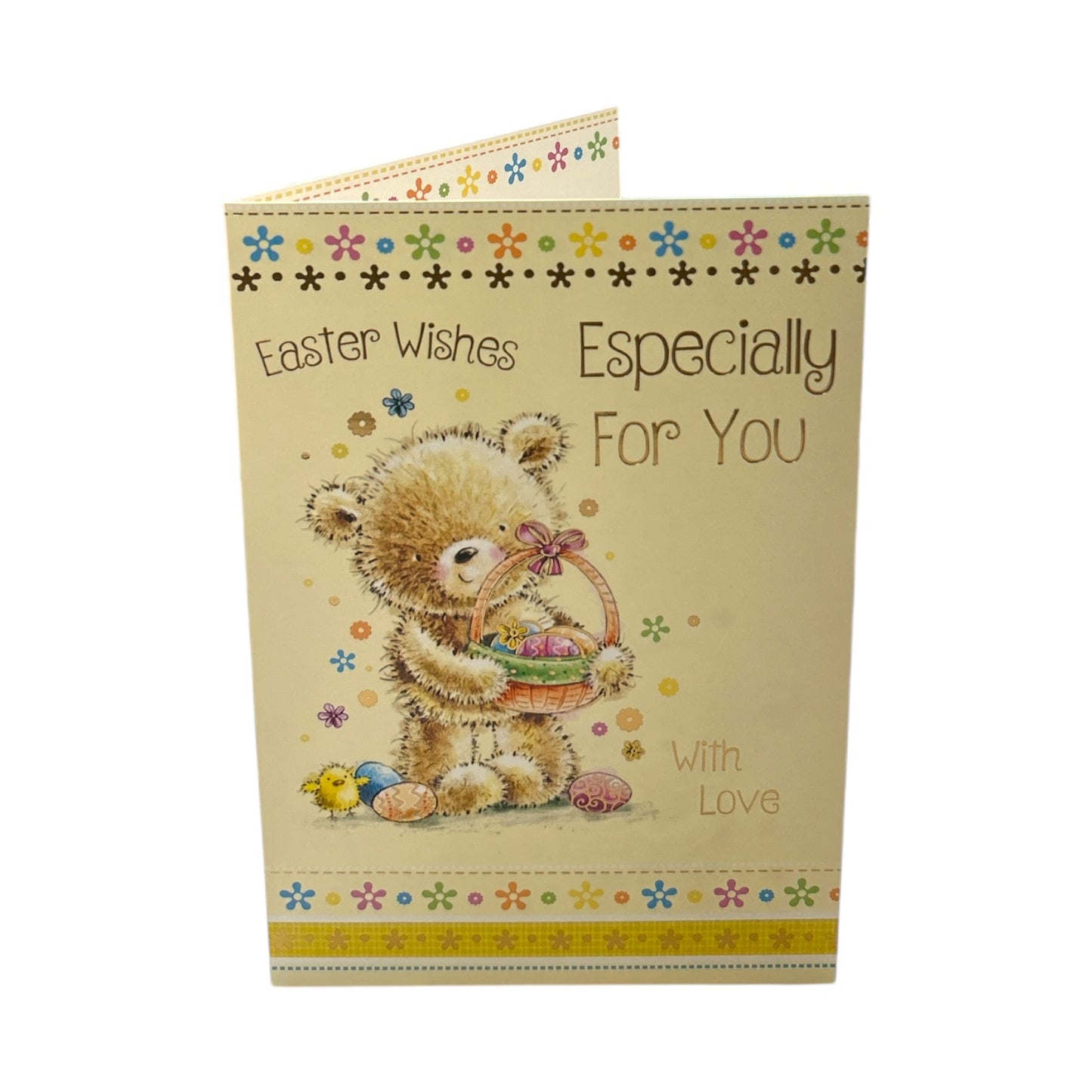 Especially For You Cute Teddy & Eggs Design Easter Card