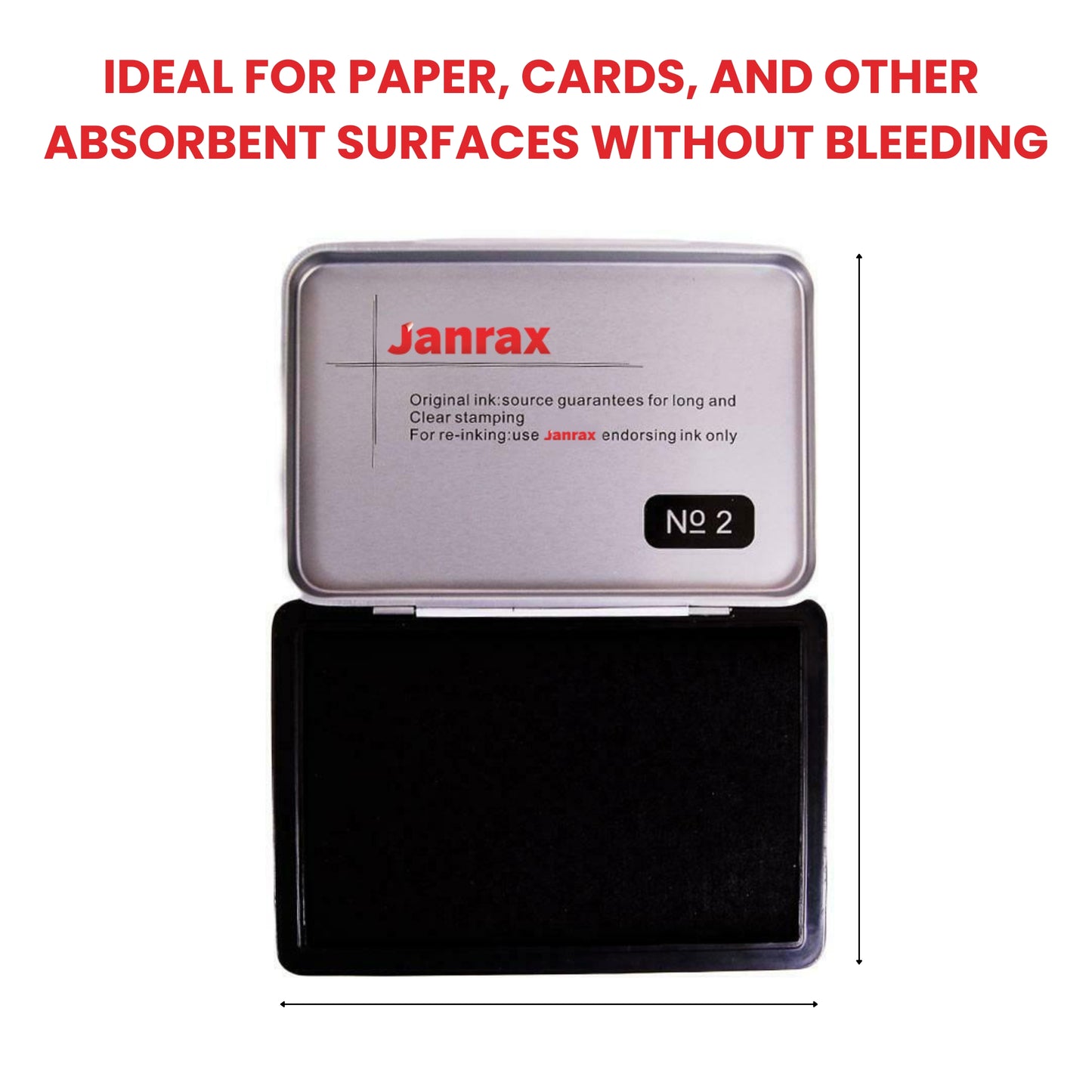 Black Ink Stamp Pad 122 x 48mm – Long-Lasting Ink Pad for Clear, Consistent Impressions