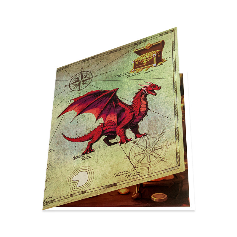 Fiery Red Dragon Fantasy 3D Pop Up Greeting Card
