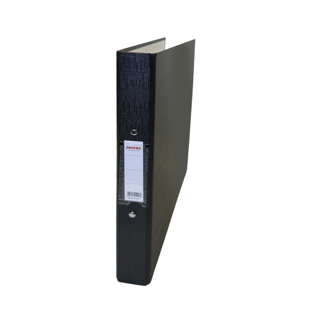 A4 Black Paper Over Board Ring Binder by Janrax