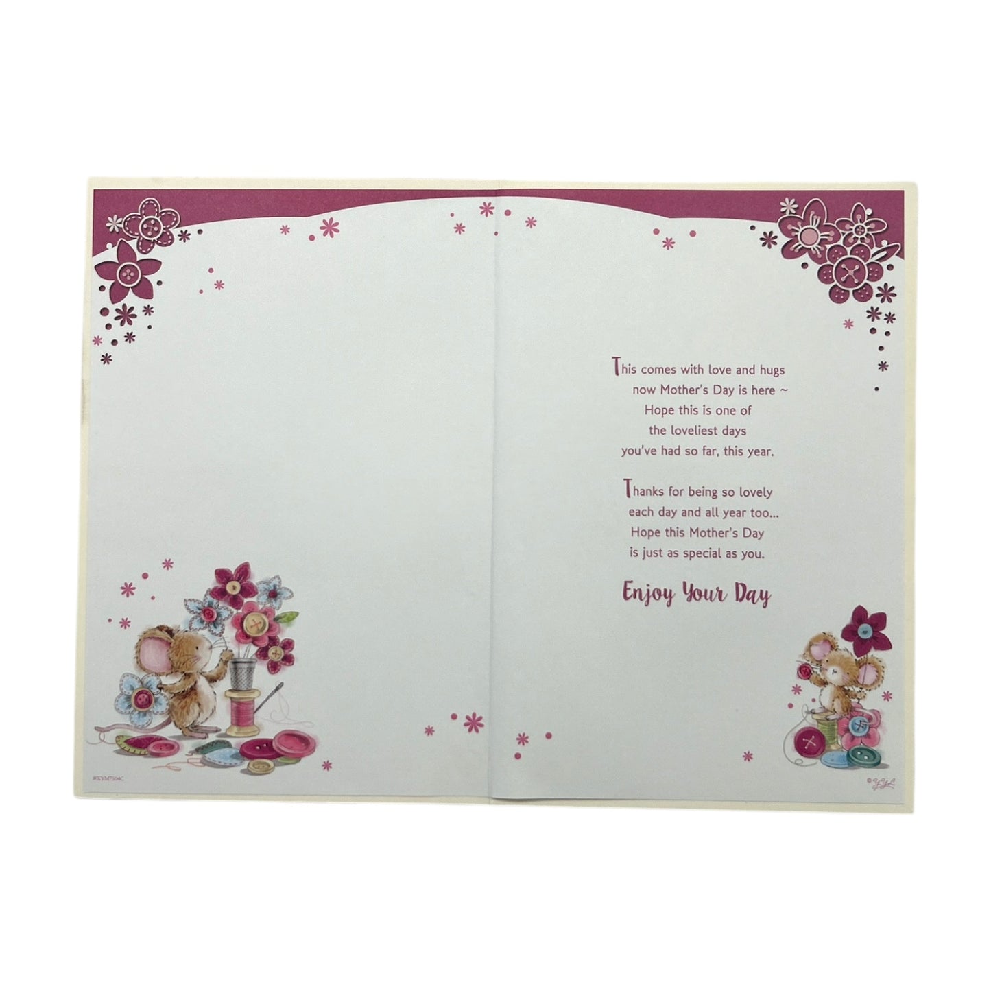 To A Special Mam Mouse Holding Flower Design Mother's Day Card
