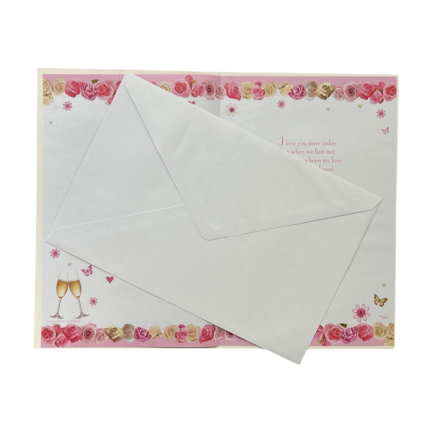 On Our Pearl Anniversary Neutral Traditional Floral Heart Card