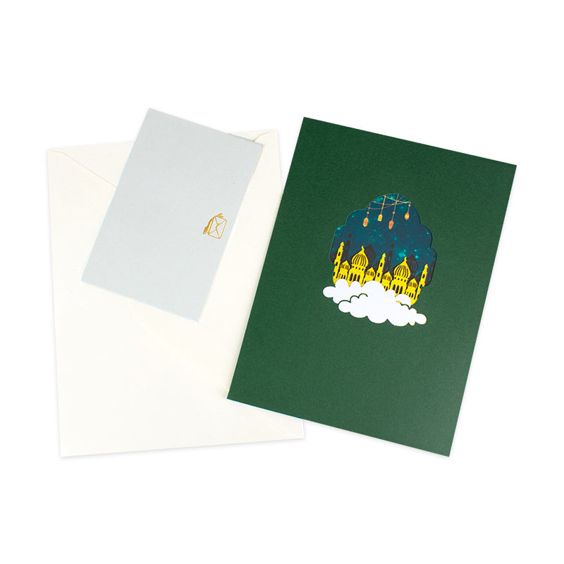 Peace and Joy Crescent Blessings Eid 3D Pop Up Greeting Card
