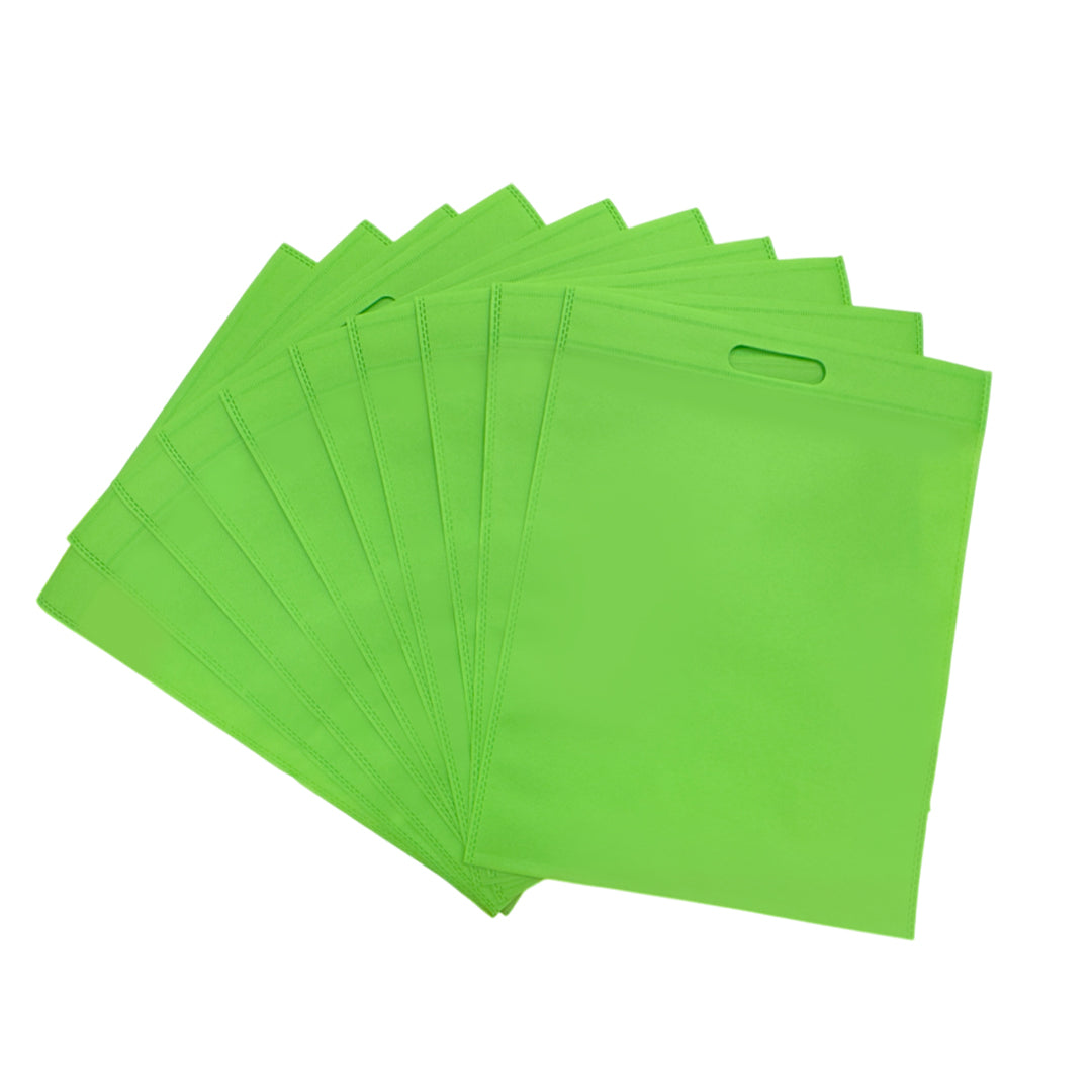 Pack of 25 Light Green Coloured 50x40cm Non-Woven Patch Handle Bags