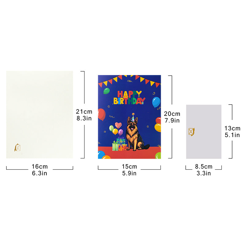 Paws & Presents 3D German Shepherd Pop Up Birthday Card