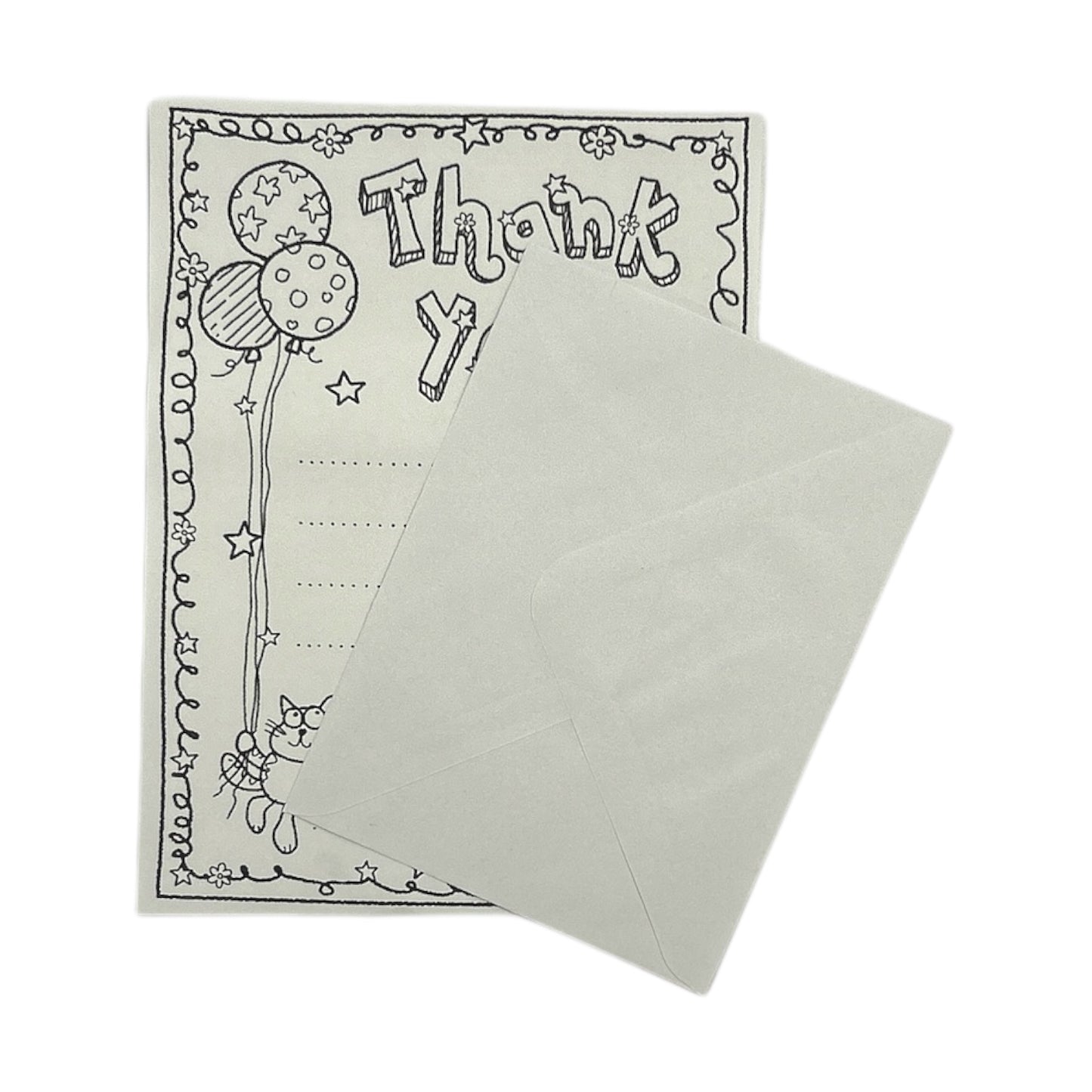 Pack of 100 Colour-in Invite and 100 Thank You Cards With 200 Envelopes