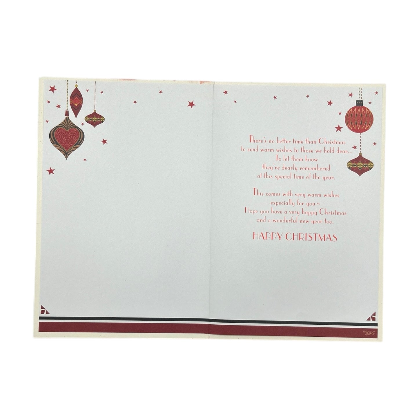 To a Special Cousin and Family Baubles Design Christmas Card