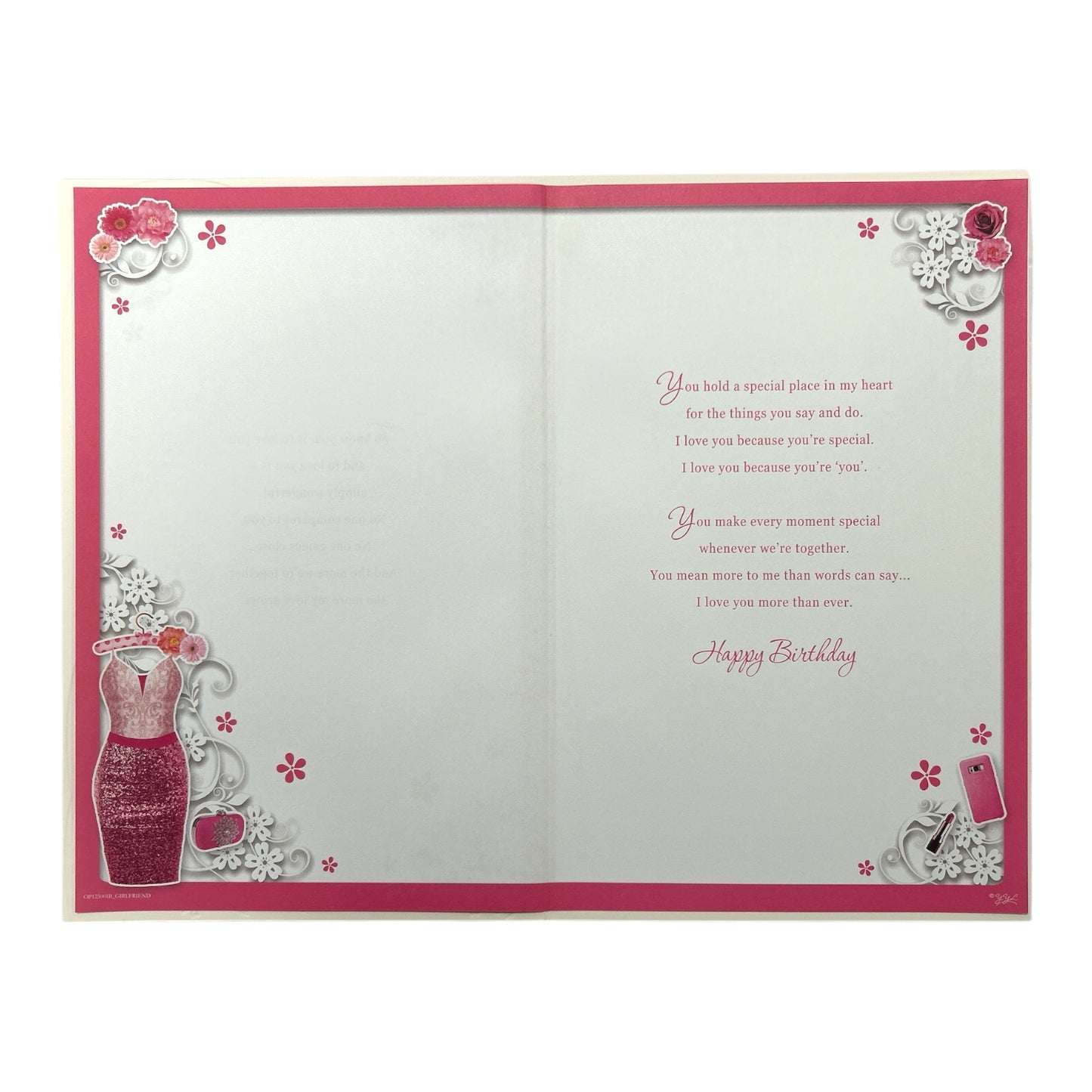Girlfriend Pink Dress and Sandals Design Opacity Birthday Card