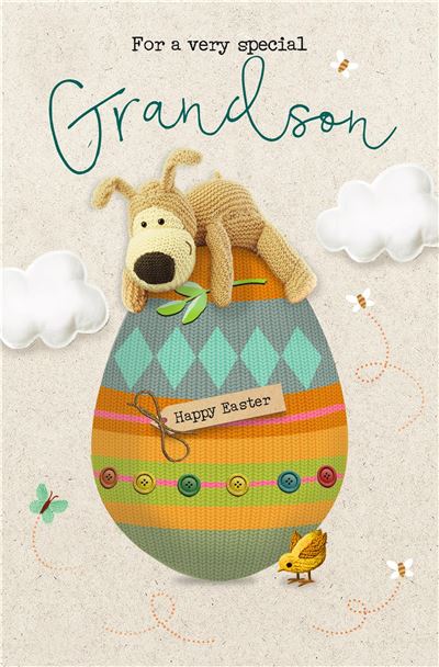 For A Very Special Grandson Boofle On Egg Design Easter Card