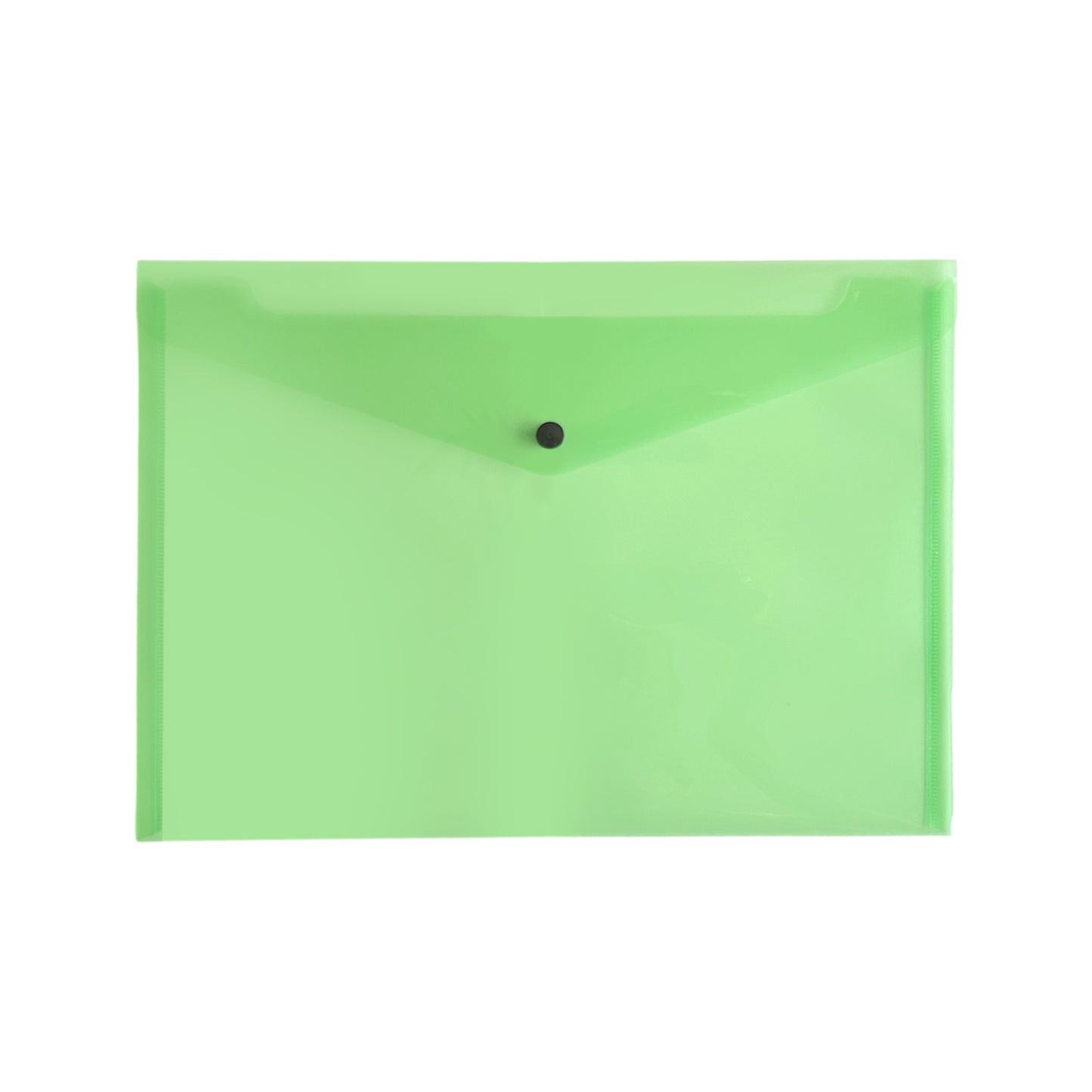 Pack of 12 A4 Green Plastic Document Wallets by Janrax