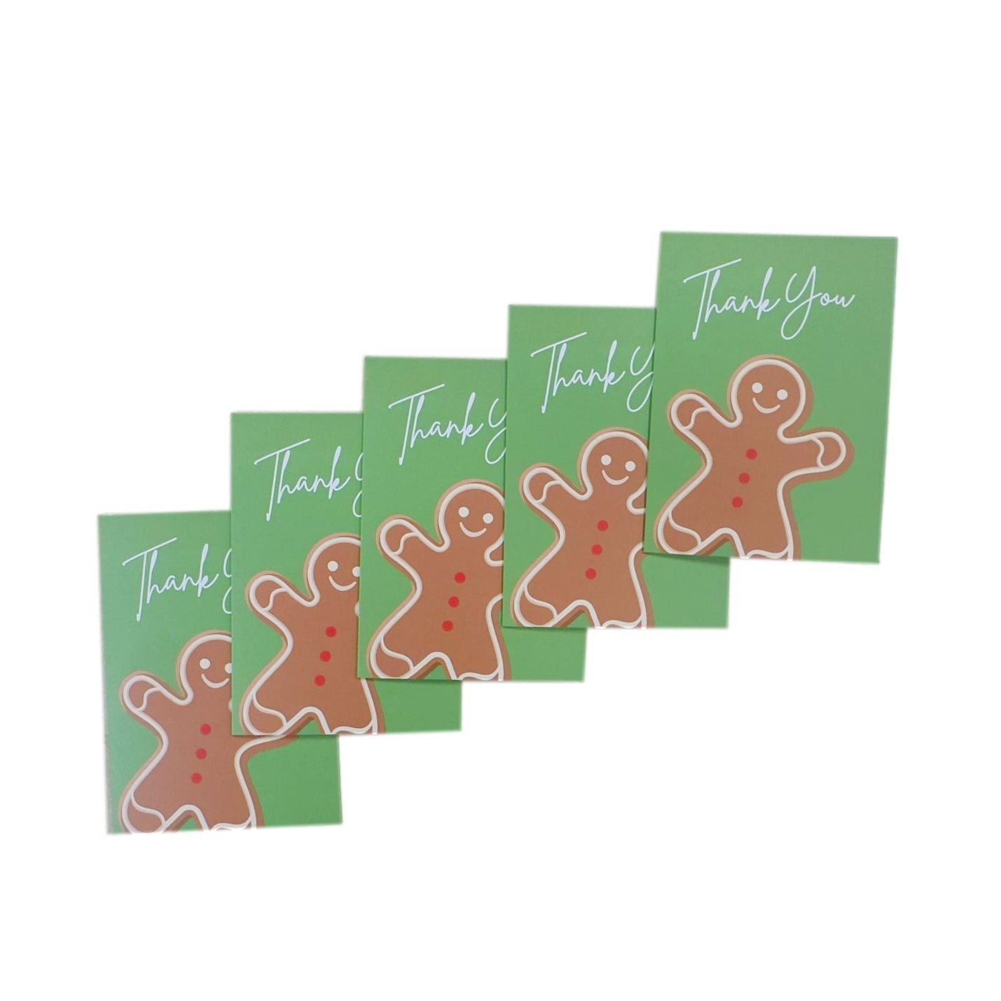 Pack of 20 Gingerbread Man Small Blank Thank You Christmas Cards with Envelopes