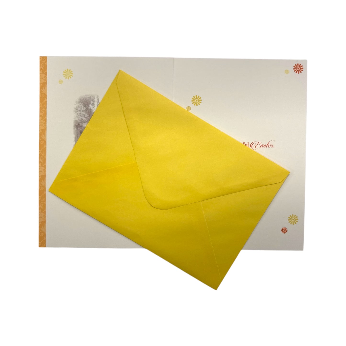 Joy And Happiness Yellow Flowers Design Easter Card