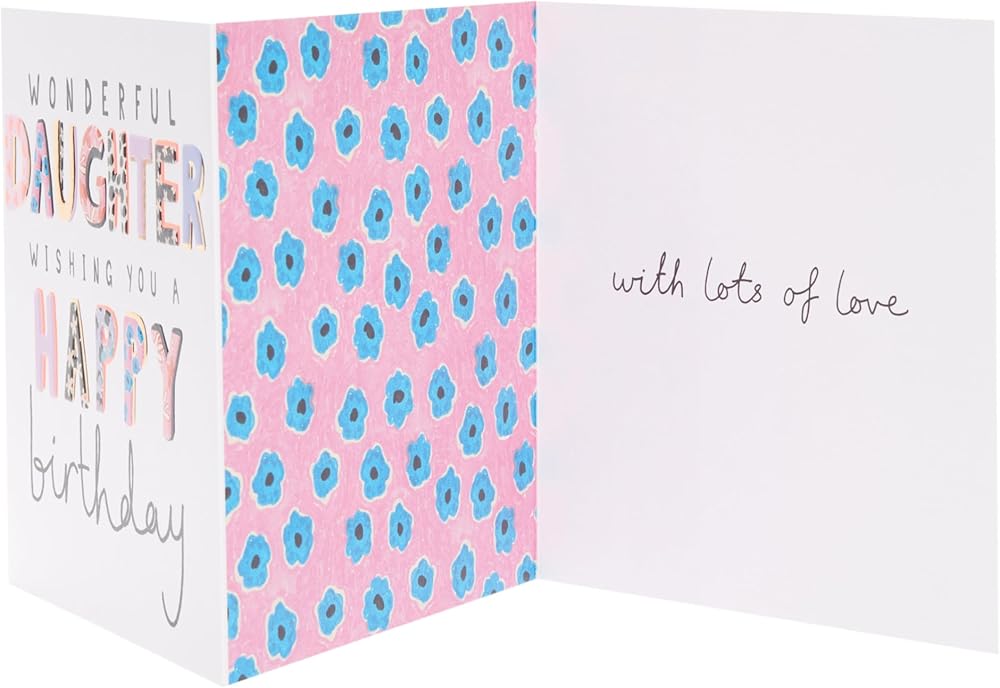 Colourful Lettering Daughter Birthday Card