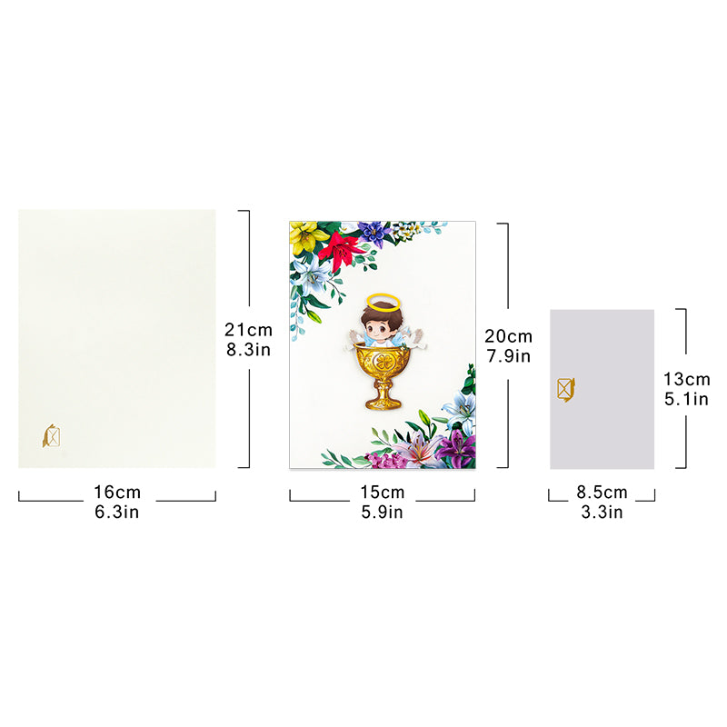 Blessed Beginnings Boy’s Baptism Pop Up Card