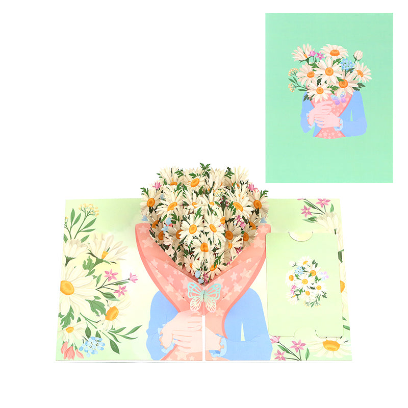 Daisy Bouquet 3D Pop Up Greeting Card - Mother's Day Birthday Annivers ...