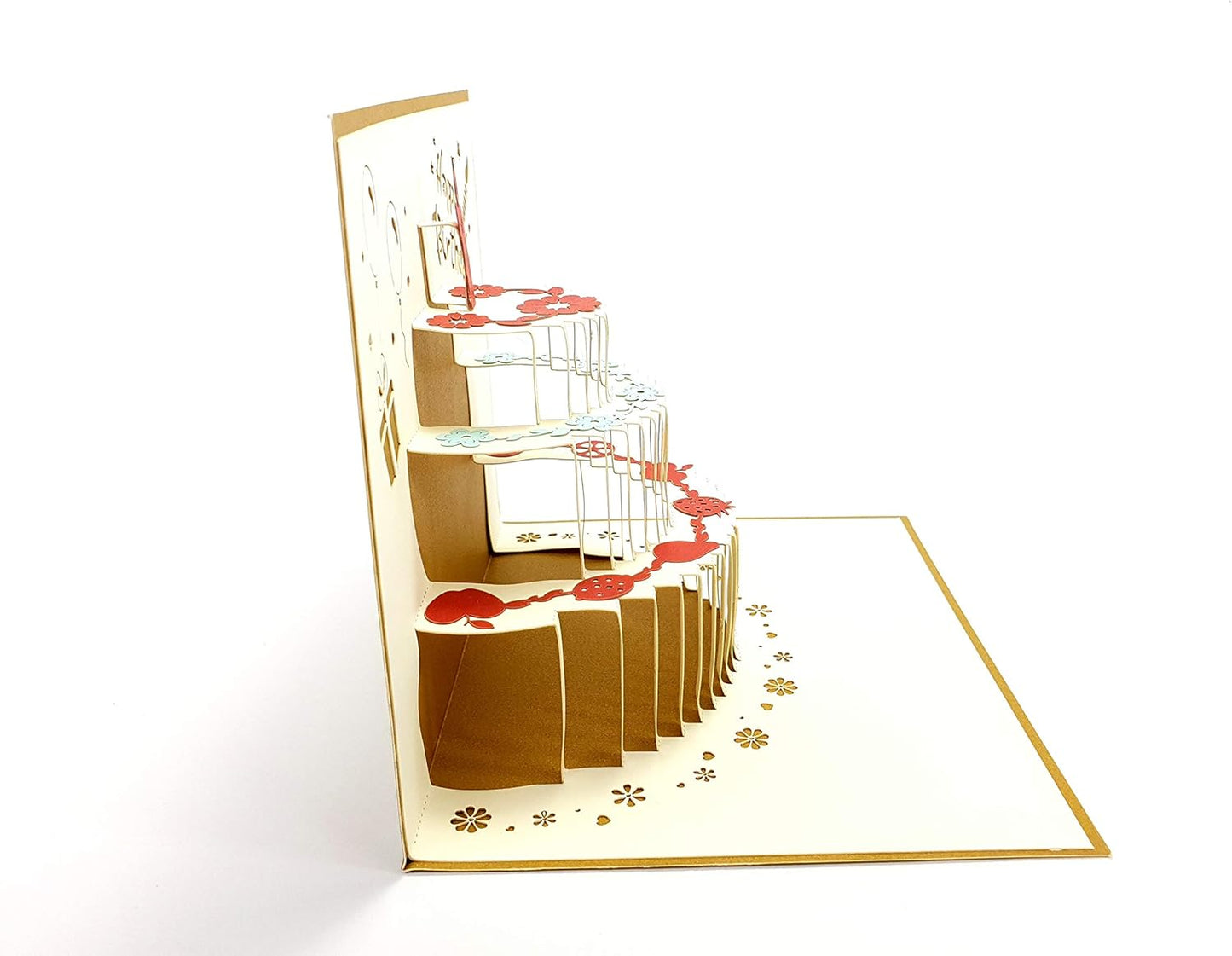 Golden Fruit Cake Design 3D Pop Up Birthday Card