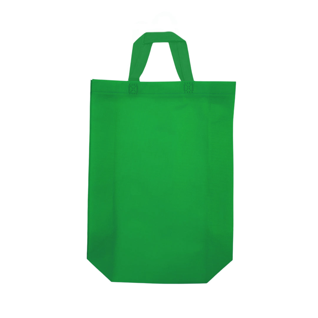 Pack of 100 Dark Green Coloured 35x41x12cm Non-Woven Bags with Handle