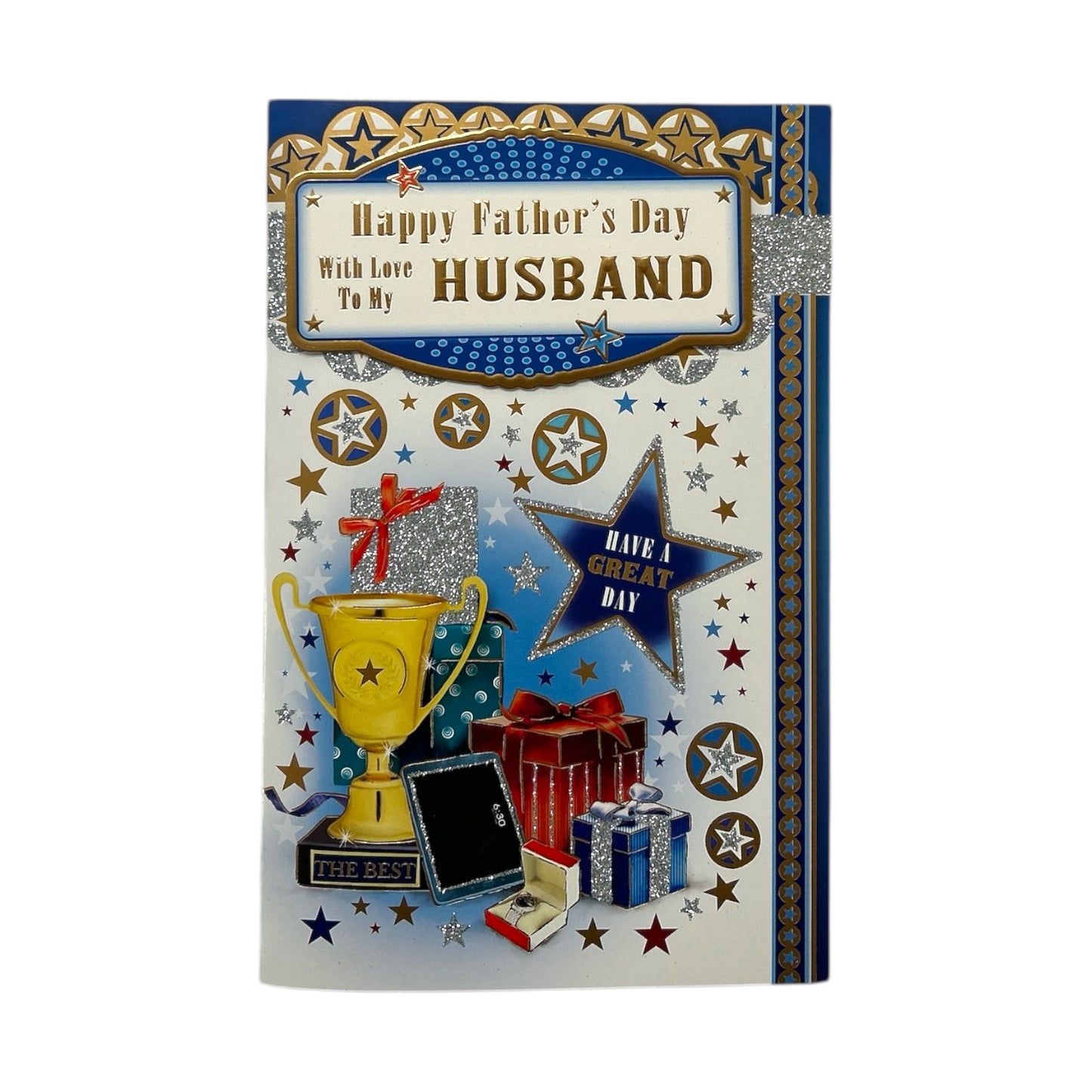 To My Husband Trophy And Gift Design Father's Day Boxed Card
