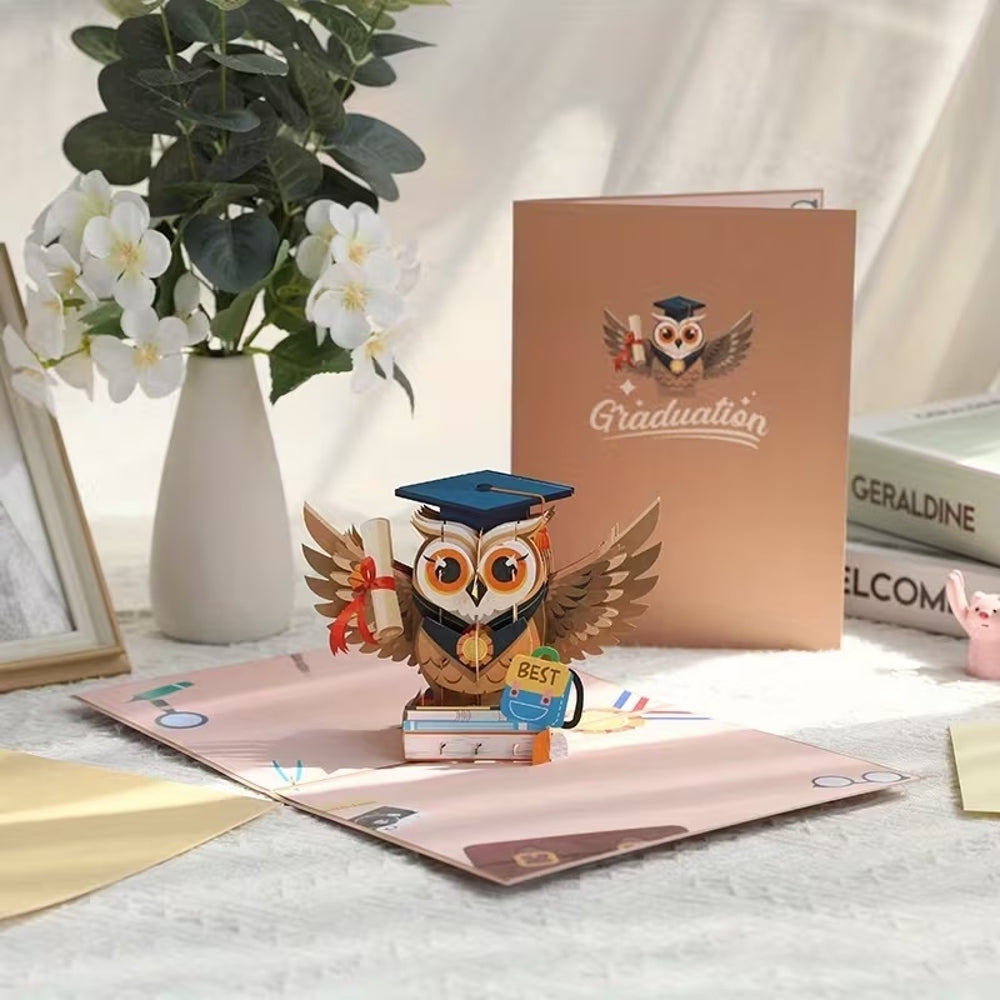 Celebration Owl 3D Pop Up Graduation Card
