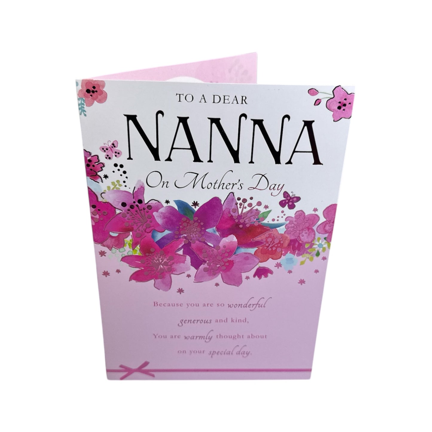 To A Dear Nana Pink Flowers Design Mother's Day Card