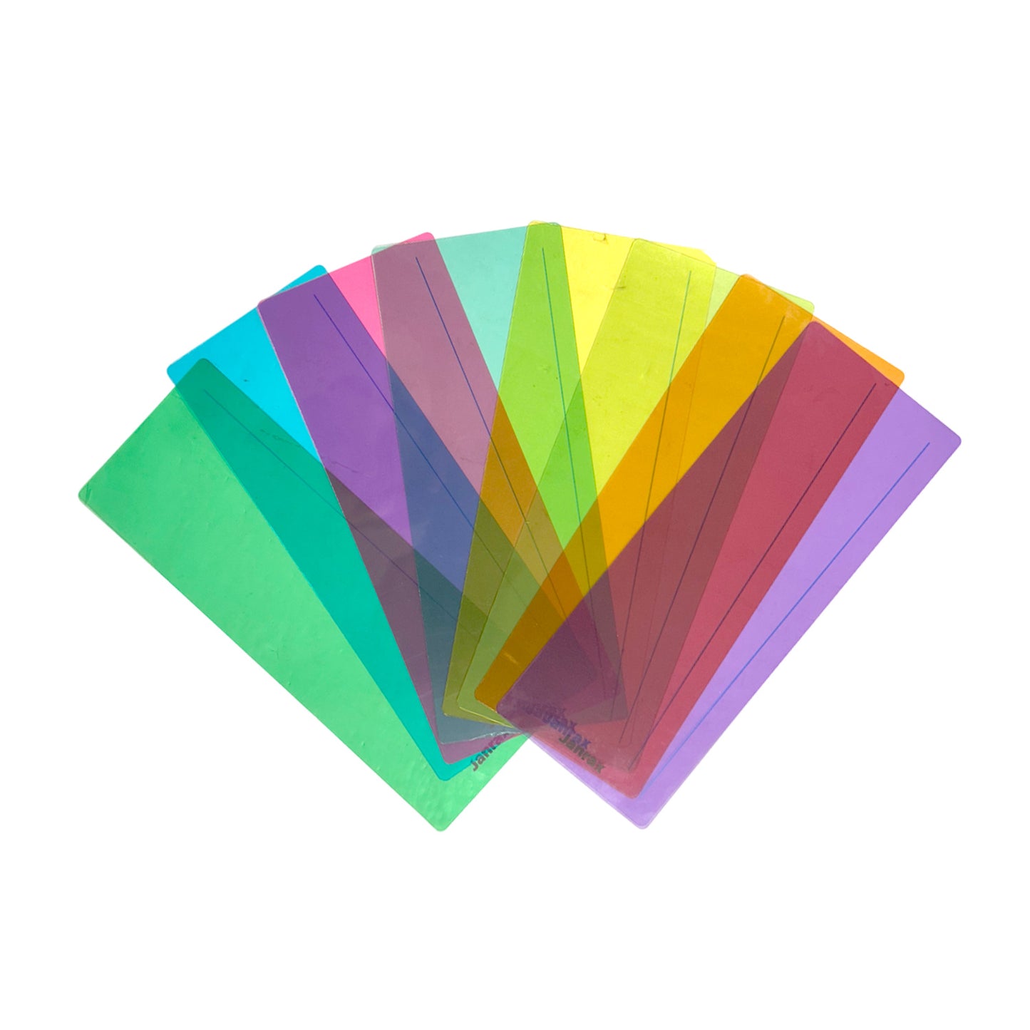 Pack of 8 Assorted Coloured 210x80mm Dyslexia Overlay Reading Strips – PET Material, Rounded Corners