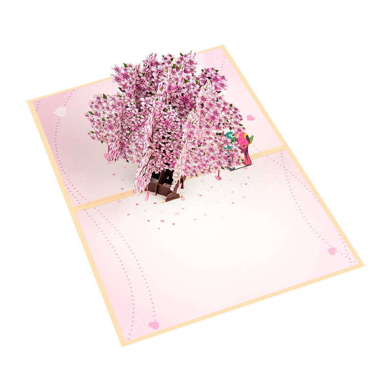 Lovebirds in Romantic Tree Scene Pop Up Card