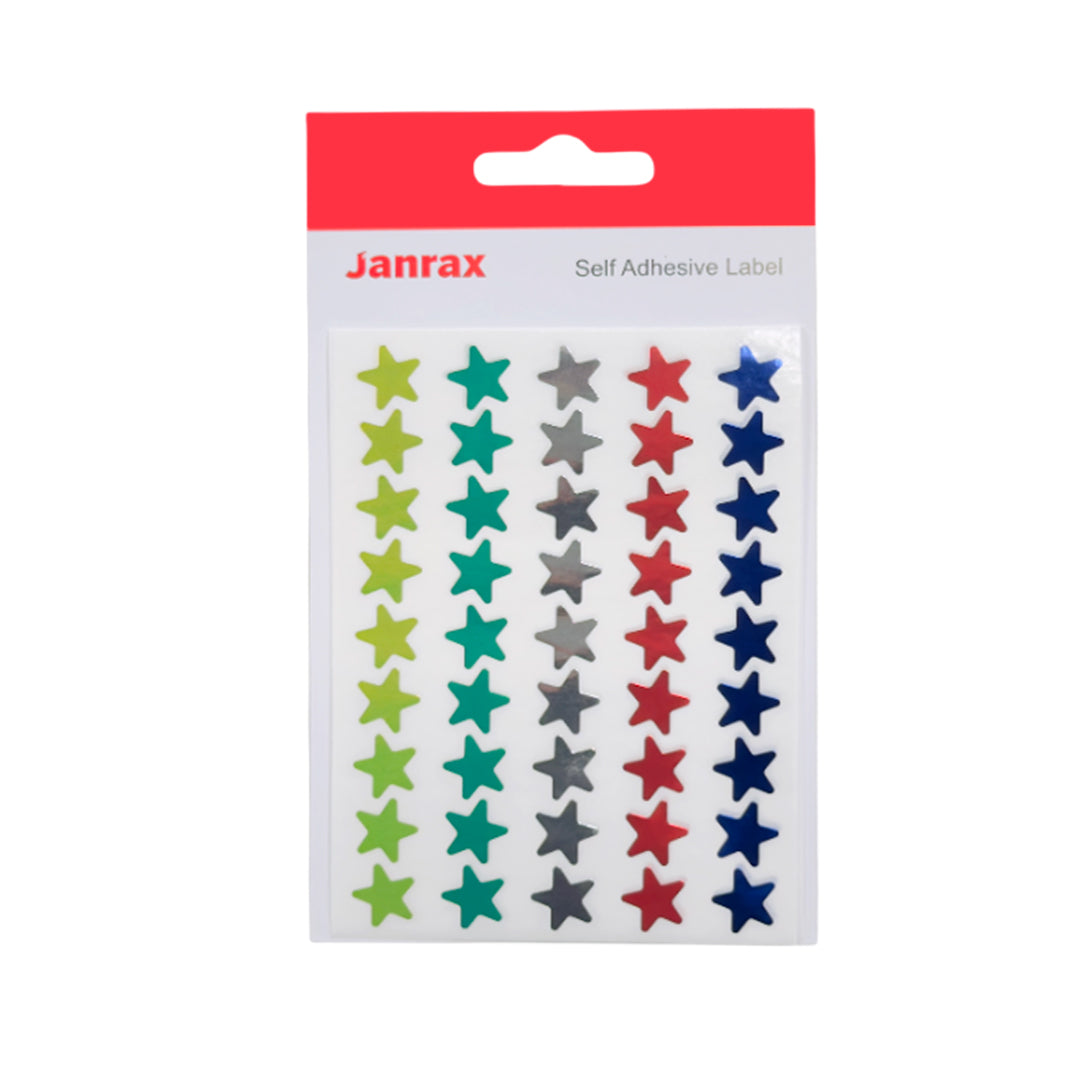 Pack of 1080 Assorted Primary Colours 15mm Self-Adhesive Shiny Stars