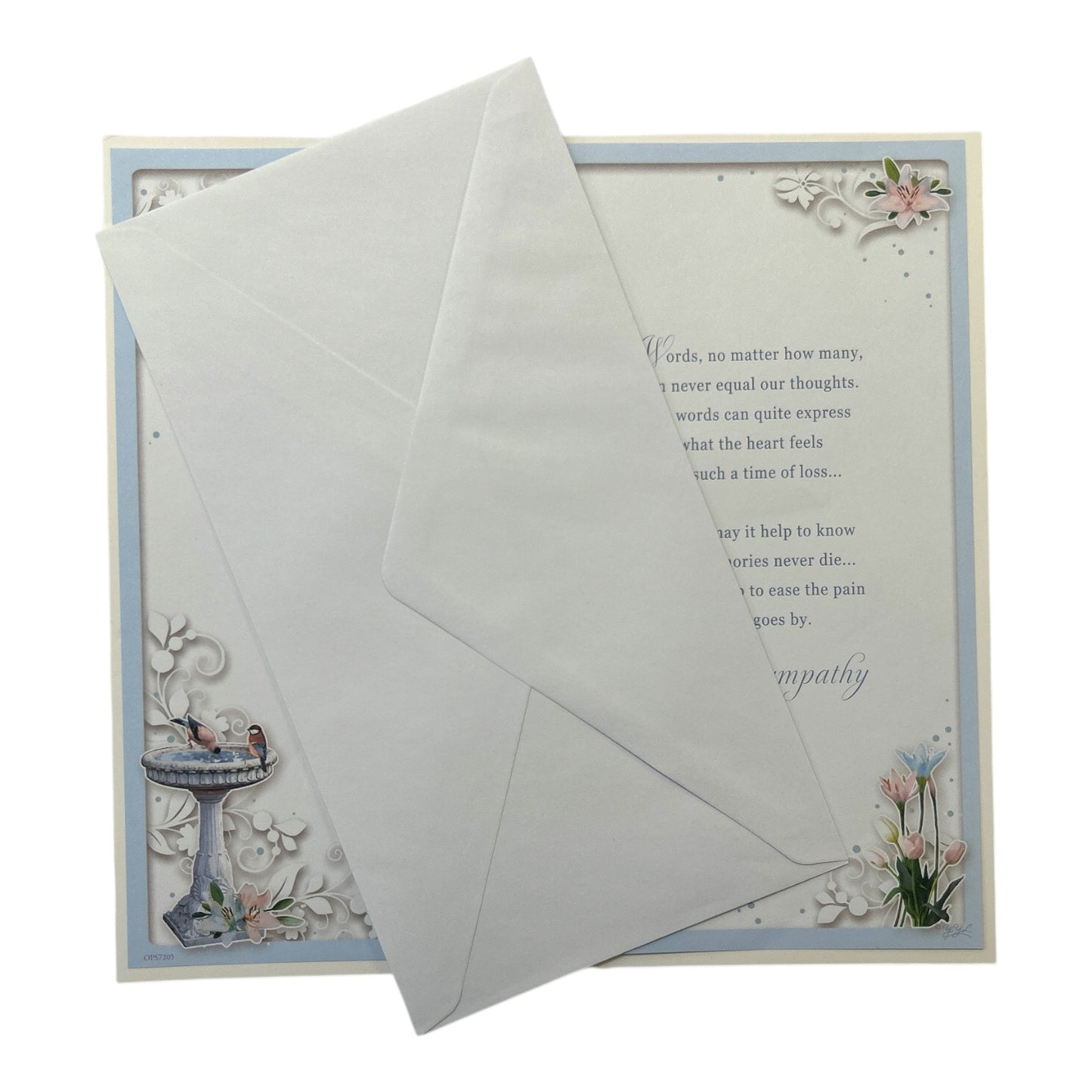 Loss of Nan Birdbath Fountain Design Sympathy Opacity Card