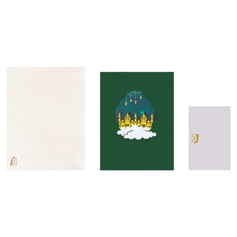 Peace and Joy Crescent Blessings Eid 3D Pop Up Greeting Card