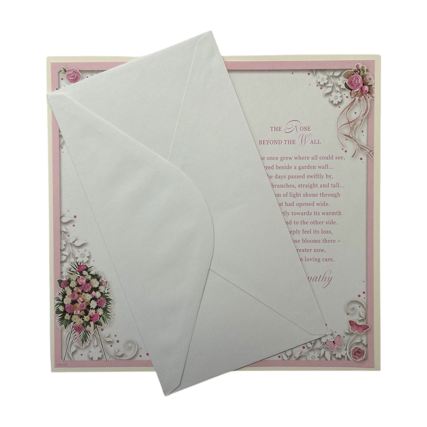 On The Loss of Your Daughter Embossed Flowers Design Sympathy Opacity Card